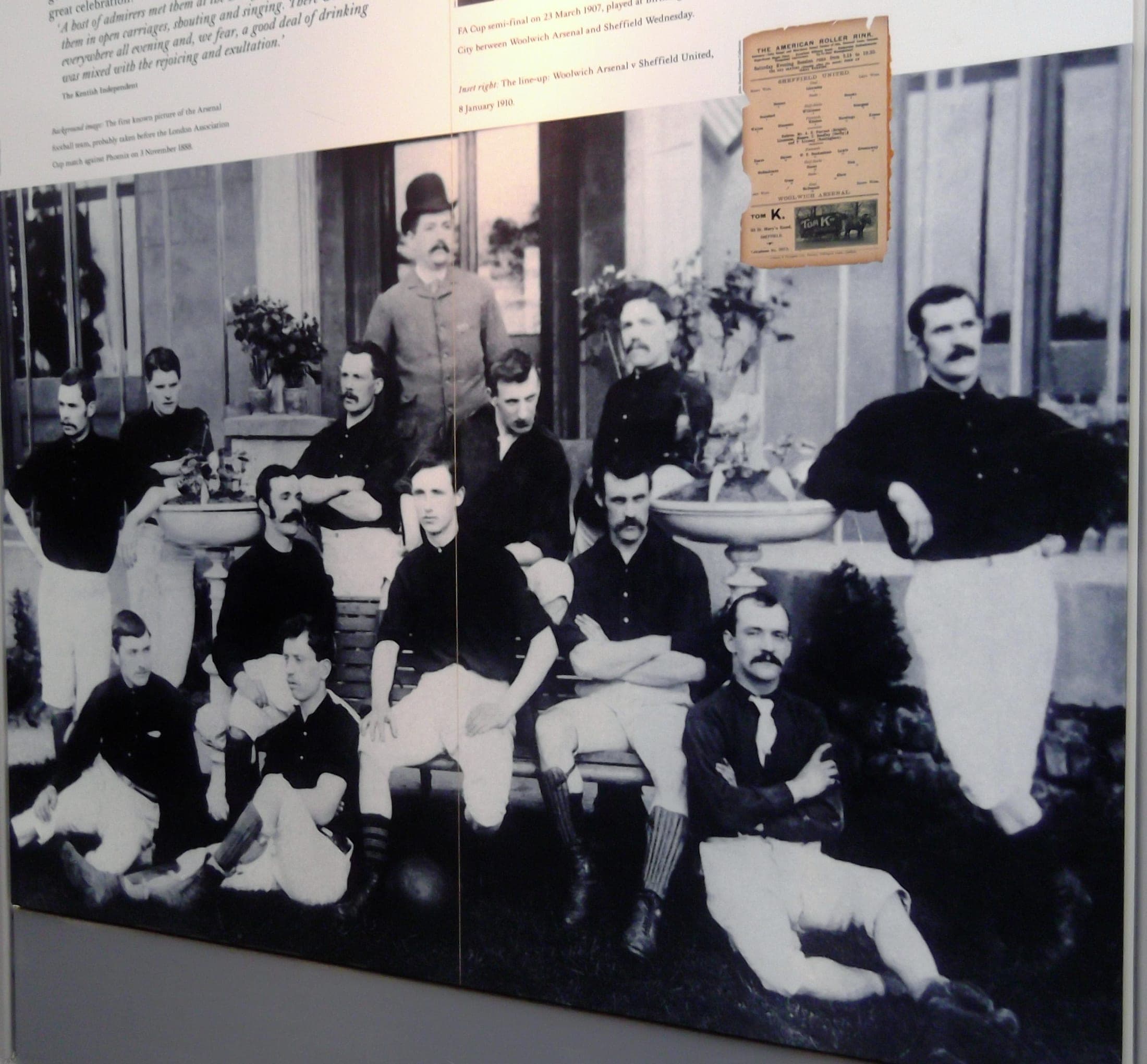 Woolwich Arsenal FC team, 1888, one of the earliest known photographs of the club
