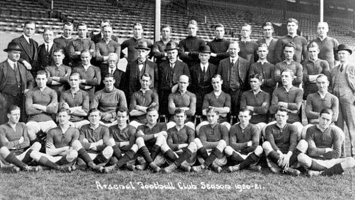 Arsenal FC team photo, 1920-21, in the early years at Highbury